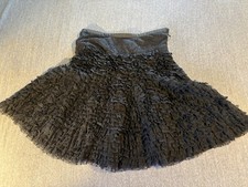 Vintage 80s Sheer Lace Ruffles Tutu Skirt Goth Doll Boho Coquette Lingerie Lg