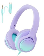 USB C 3.5mm 2 In 1 Wired Headphones Stereo Over Ear Audio Headset Phone PC