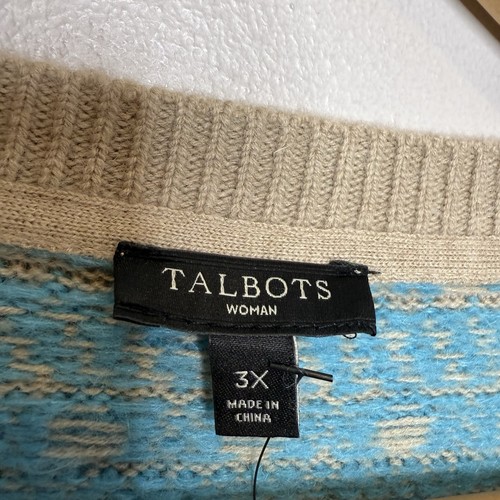 Cárdigan suéter Talbots para mujer 3X lana de cordero mezcla de mohair Fair Isle tejido nuevo con etiquetas - Imagen 5 de 9
