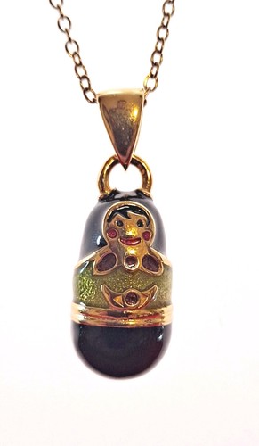 Vintage Joan Rivers Russian Doll Charm Egg Pendant Neclace 🪆