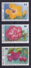 BELGIUM Europe Motif Flowers Roses Azalea Fuchsia Flower Show Mi 2641 - 2643 **