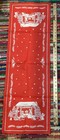 Vintage Red & White Christmas Nativity Table Runner 100% Cotton Made In Norway