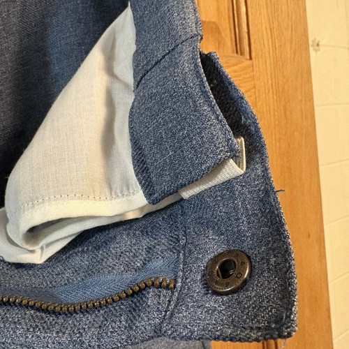 Habands Fit Forever Stretch Waist Denim Blue Polyester Pant Mens 34L 34X32 Retro - Picture 6 of 7