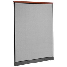 60-1/4"W x 77-1/2"H Deluxe Office Partition Panel with Pass Thru Cable Gray