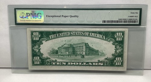 1929 $10 Federal Reserve Bank Note Of St. Louis Missouri PMG66 EPQ Fr1860-H - Picture 4 of 4