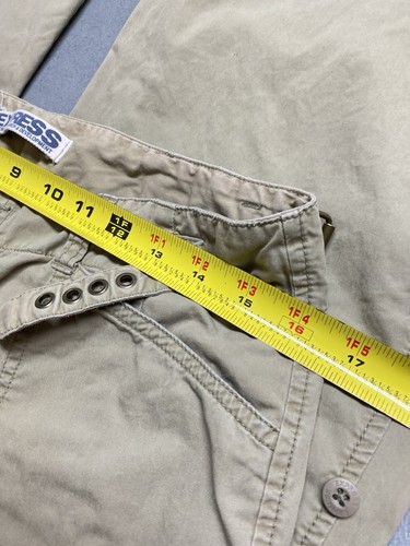 Express Cargo Pants Womens 10 Khaki Flare Belted Drawstring Y2K Streetwear - Picture 9 of 17