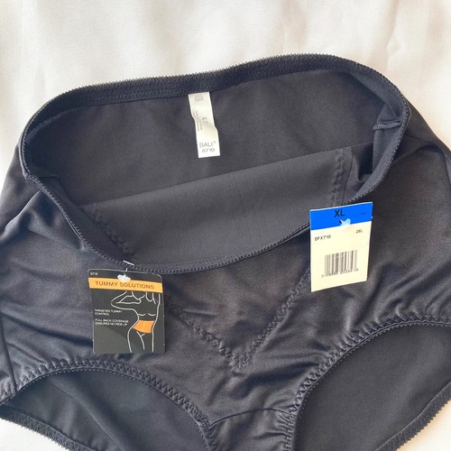 Bali Tummy Solutions Jacquard Shaping Brief SINGLE PAIR Women's XL Black NWT - Picture 3 of 5