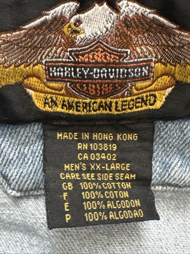 Chaqueta Harley Davidson Motorcycles Hombre Azul Denim Cremallera Talla XXL (2XL) - Imagen 6 de 21