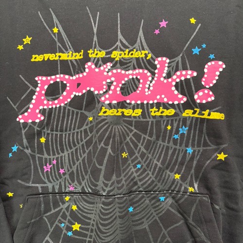 Sp5der Hoodie Herren Schwarz/Pink Größe: XL - Bild 3 von 7