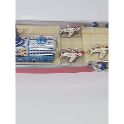 VINTAGE ORIGINAL SELTEN 1960er BANDAI (JAPAN) BLECH MIDWAY FLUGZEUGTRÄGERSCHIFF NM-M - Bild 5 von 12