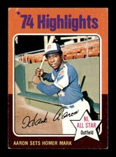 1975 Topps #1 Hank Aaron HL VG X3480275