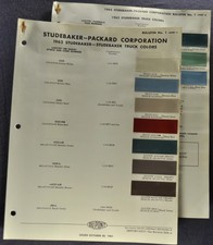 1962 Studebaker Paint Chip Colors Sheets Hawk Gt Lark Daytona Cruiser Original 1962 Studebaker Paint Chip Colors Sheets Hawk Gt Lark Daytona Cruiser Original