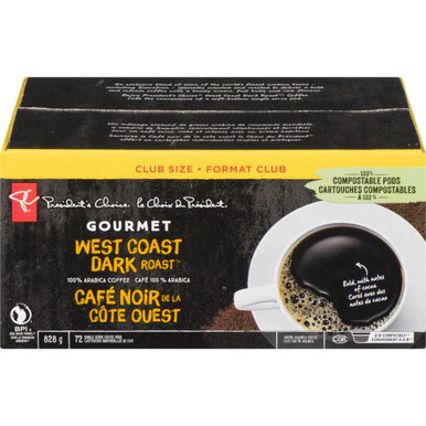 President's Choice Single Serve Keurig Pods, Gourmet West Coast Dark Roast, 72ct - Imagen 1 de 5