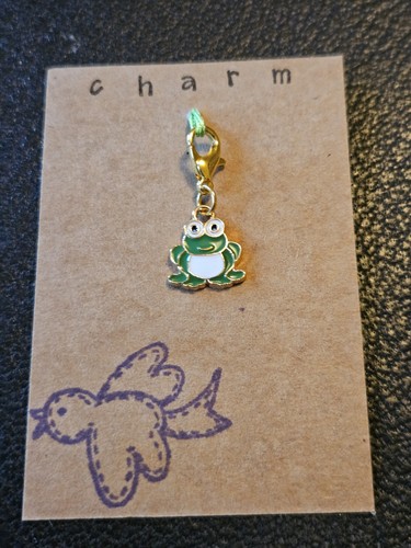 CLIP ON CHARM GRÜNER FROSCH EMAILLE GOLDFARBEN ARMBAND SCHLÜSSELRING TASCHE REISSVERSCHLUSS GELDBÖRSE - Bild 5 von 6