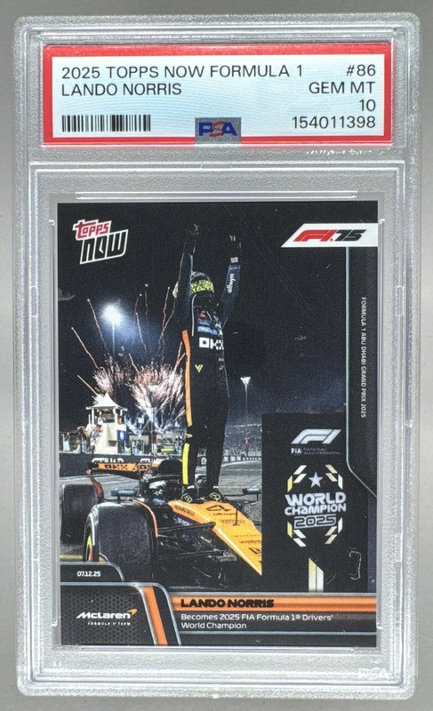 154011398 Lando Norris 2025 Topps NOW F1 #086 PSA 10