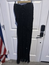 Cololura Black Sequin Evening Gown Sleeveless One Shoulder Strap NWT SZ XL