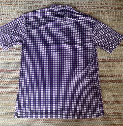Collars & Co Polo Shirt Men XL Performance Casual Golf Purple Plaid picnic - Picture 9 of 9