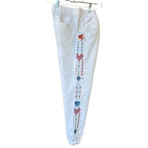 Driftwood Womens Embroidered Jogger Pants Size Medium White/Multicolor - Picture 4 of 8