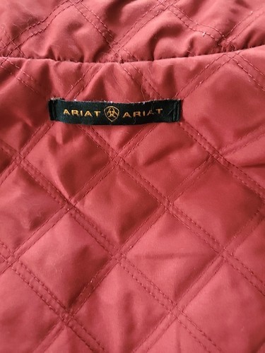 Ariat Girl's Riding Red Maroon Quilted Zip Jacket Size LG/14 Lightweight *READ* - Picture 11 of 18