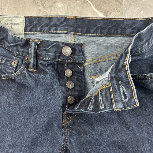 Vintage Abercrombie Fitch Jeans Mens 31x32 Skinny Denim Pants Button Fly y2k - Picture 7 of 14
