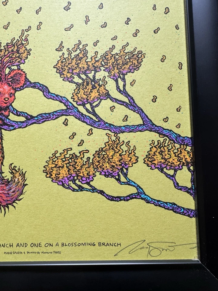 Marq Spusta One On A Bare Brance/100 Chartreuse (profesionales enmarcados) raro  Foto 2 de 4