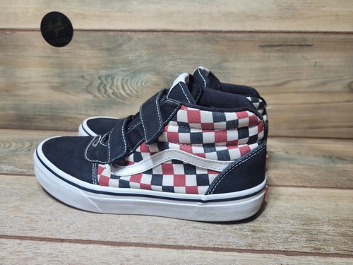 Vans Jungen Slipper V Checkerboard schwarz & Racing rot Skateschuhe Größe 4 - Bild 3 von 8
