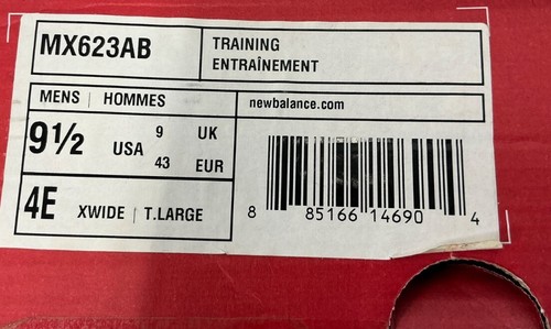 New Balance Black Leather Walking Running Sneakers Shoes MX623AB2 - Mens 9.5 4E - Picture 4 of 4