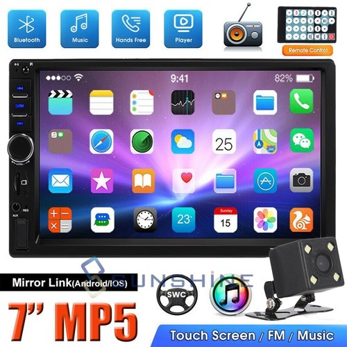 Radio estéreo para automóvil 7" doble 2 DIN MP5 pantalla táctil Bluetooth FM USB + cámara trasera - Imagen 3 de 19