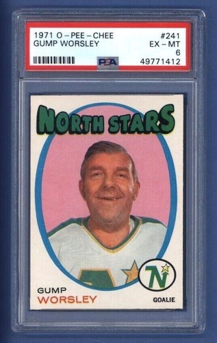 1971-72 OPC #241 GUMP WORSLEY Graded PSA 6 EX-MT Minnesota North Stars HOF