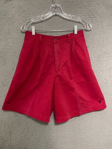 Vintage Ralph Lauren Red Womens Size 10 High Rise Pleated Adult Cotton - Picture 1 of 5