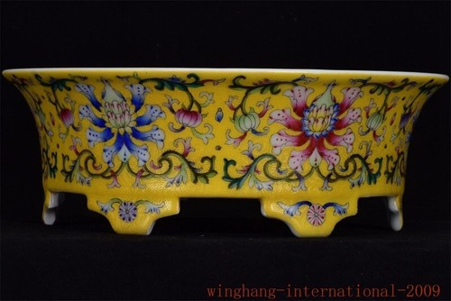 10.4"China Qing Dynasty enamel porcelain flowers pattern Incense burner Censer - Bild 1 von 9