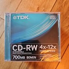 TDK CD-RW 80 9x 12x - 80MIN / 700MB - Rewritable Blank CDRW Disc - NEU & VERSIEGELT