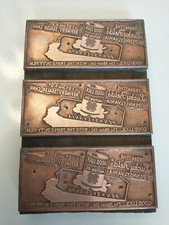 Good Luck Motor Oil  3 Metal Printing Plates on Wood Block, Pennsylvania