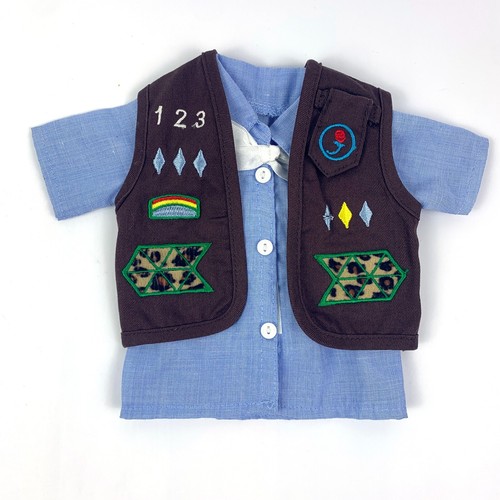 Emily Rose 18" Doll Girl Scout Brownie Outfit Vest Skirt Shirt Socks - Picture 3 of 12