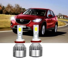 Pair Bulbs H11 LED 55W 8000Lm White 6500K Low Beam For Mazda CX-5 2011-2016