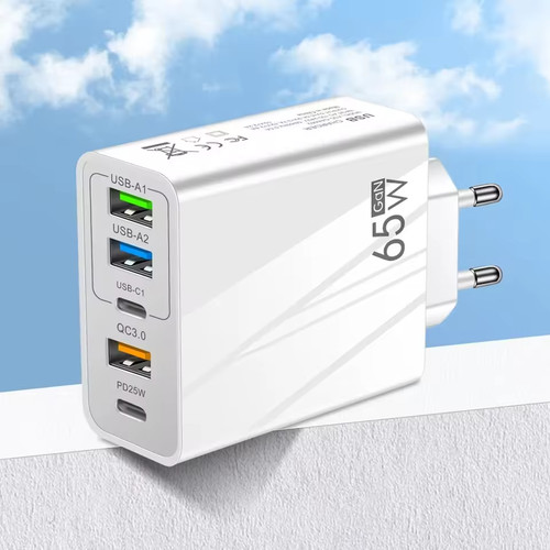 2Stück Schnellladegerät 65W Netzteil 2x USB-C +3x USB-A Charger Mehrfach Stecker - Bild 10 von 15