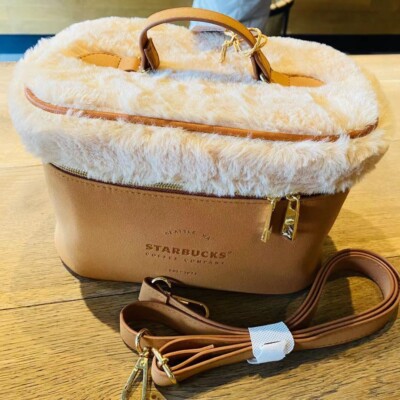 韓国商品/THREE TIMES Bibi chain bag Starbucks Brown Fuzzy Cosmetic Bag China 2021 New Year's