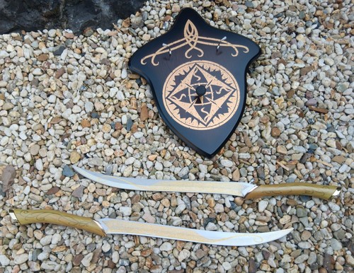 NEU Herr der Ringe Doppelschwert SET Legolas 56cm groß für Cosplay Sammler LOTR - Bild 2 von 12