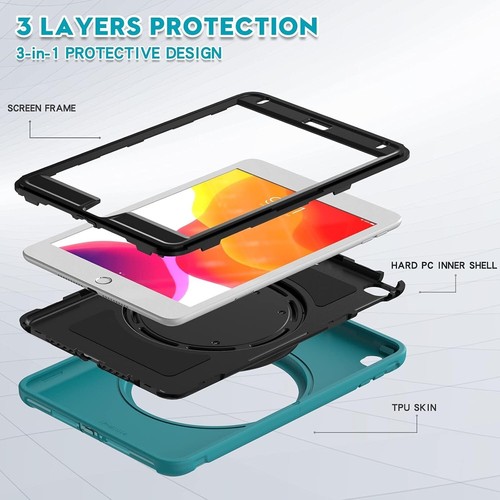 Kids Case for iPad Mini 4 5 7.9" 360° Rotating Handle Shockproof Stand Ice Blue - Picture 4 of 7