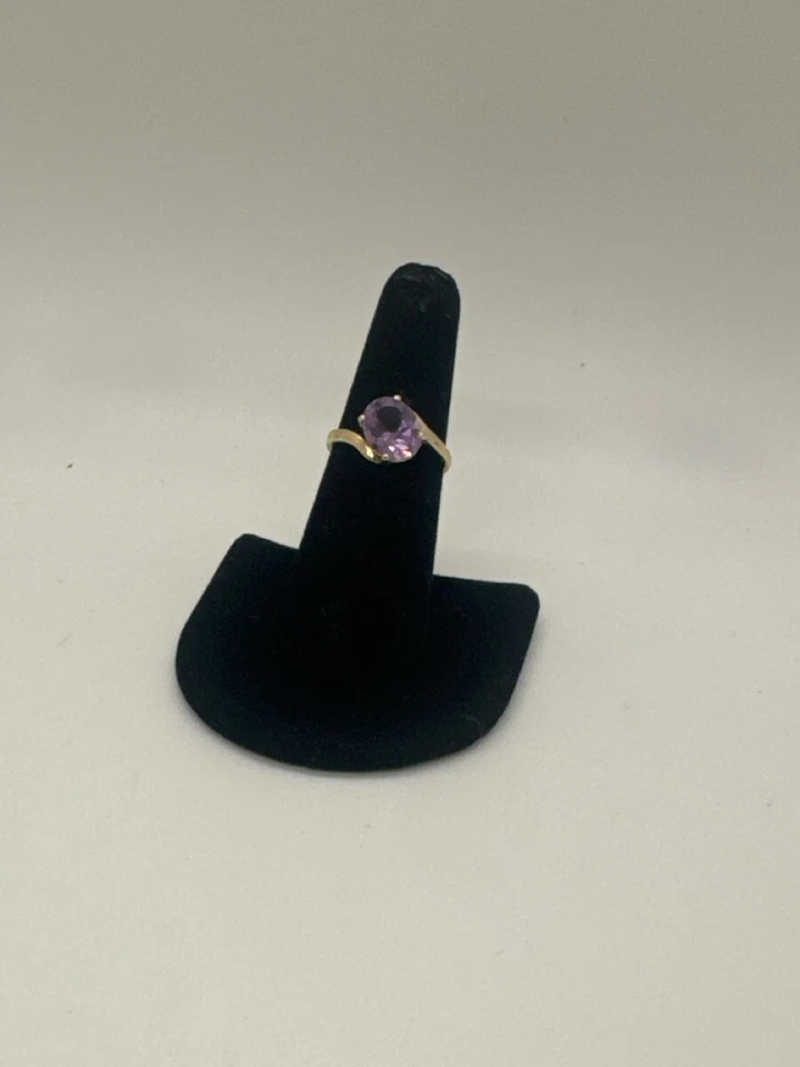 ANILLO AMÍTICO ORO AMARILLO 14K CORTE OVALADO 2.87G TALLA 7 (TDW037756) Foto 3 de 4