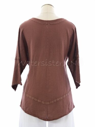 WATERSISTER Baumwollgaze GÄNSEBLÜMCHEN geschwungener Saum Top 1 (S/M) 2 (L/XL) 3 (1X) oh meine Farben - Bild 10 von 22