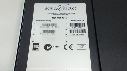 Acme Packet Oracle NN4250-SD-S.5-G2-HA - Picture 3 of 3
