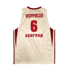 Youth/Men Morrison #6 Serbia Red Star Basketball Jersey Collection Sewn