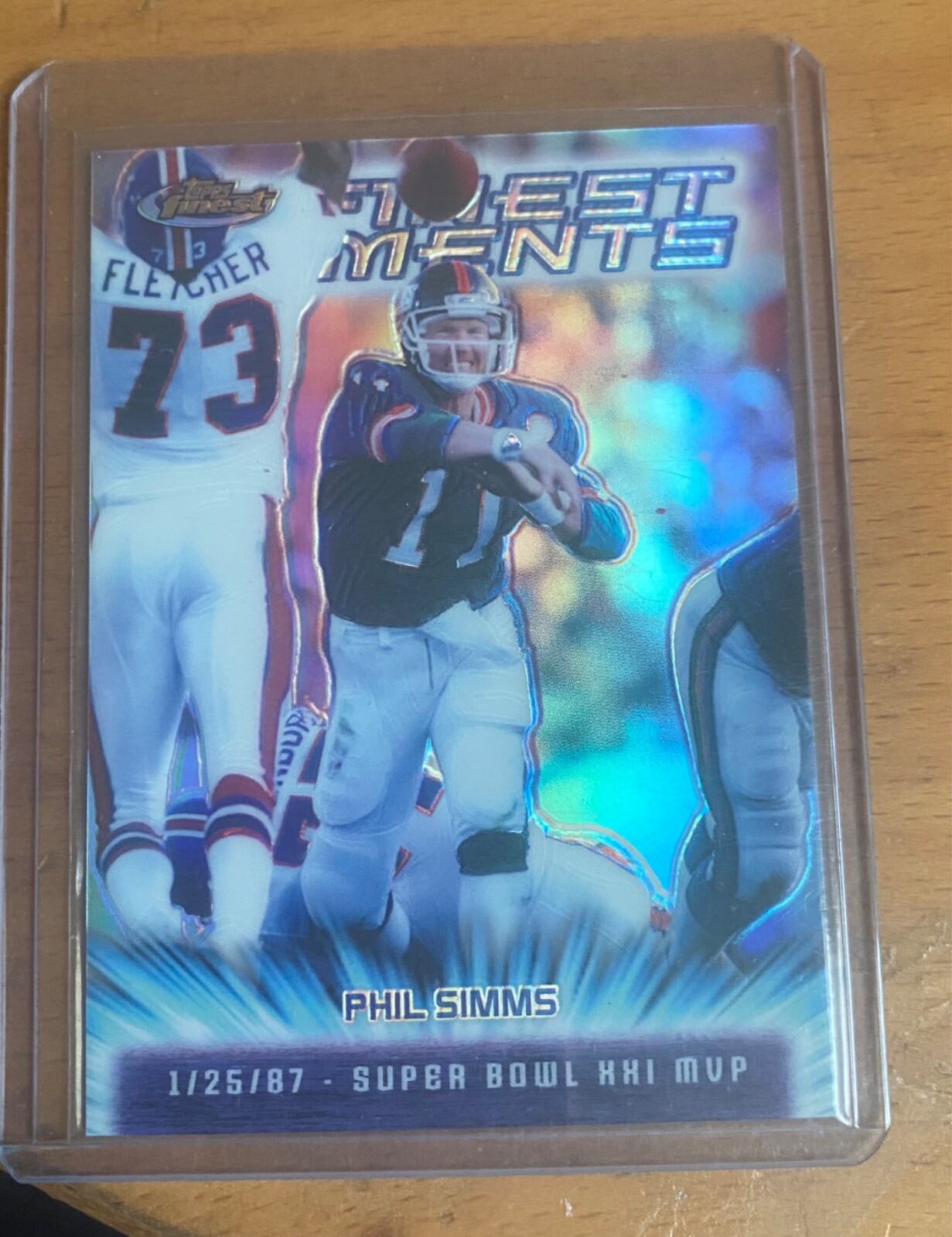 PHIL SIMMS 2000 TOPPS FINEST MOMENTS SUPER BOWL XXI MVP REFRACTOR #FM-2