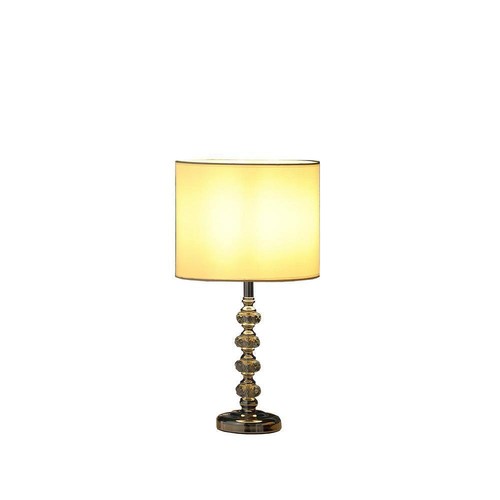 HomeRoots Bedside Table Lamp 17.75"H. Metal with White Globe Shade in Silver - Picture 3 of 3