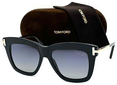 NEW TOM FORD TF822 01D DASHA BLACK/GREY POLARIZED GRADIENT LENS 