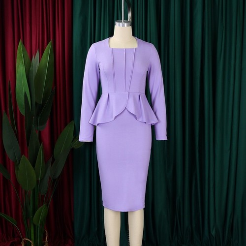Cocktail Peplum Dress for Women Vintage Casual Work Office Business Pencil Dress - Bild 41 von 72