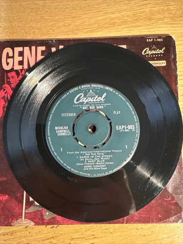 Gene Vincent-Hot Rod Gang Soundtrack Vinyl EP 7" Single.1958 Capitol EAP1 985. - Picture 3 of 4