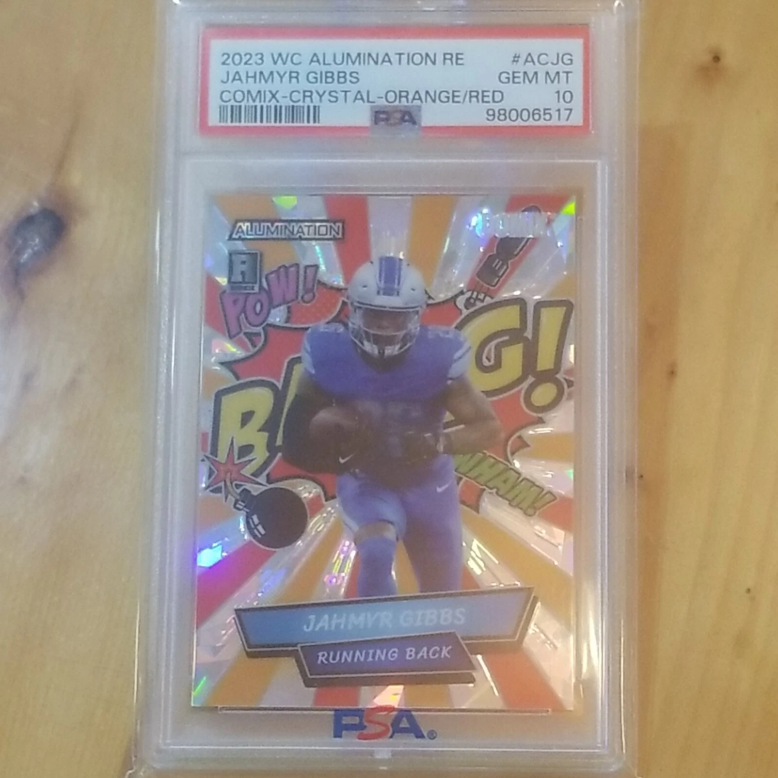 Jahmyr Gibbs Wild Card Alumination Rookie Edition Comix #ACJG Crystal-Blue/Blue