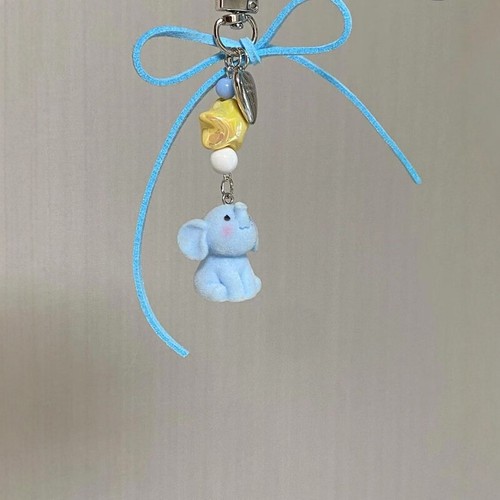 Cute Doll Elephant Animal Keychain Flocking Key Ring Women Bag offres Pet Pendant